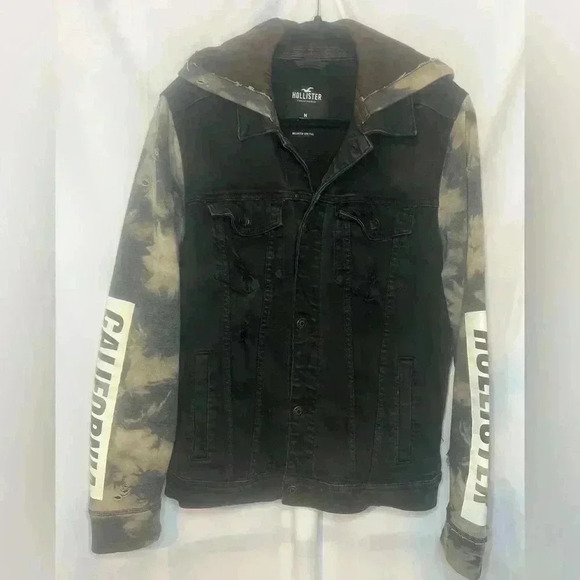 Hollister Black and Camo Denim Black Epic Flex Stretch Distressed - Picture 1 of 3